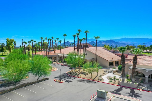 exterior space featuring a mountain view