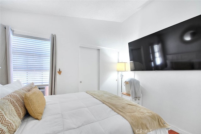 bedroom featuring a closet and hardwood / wood-style flooring