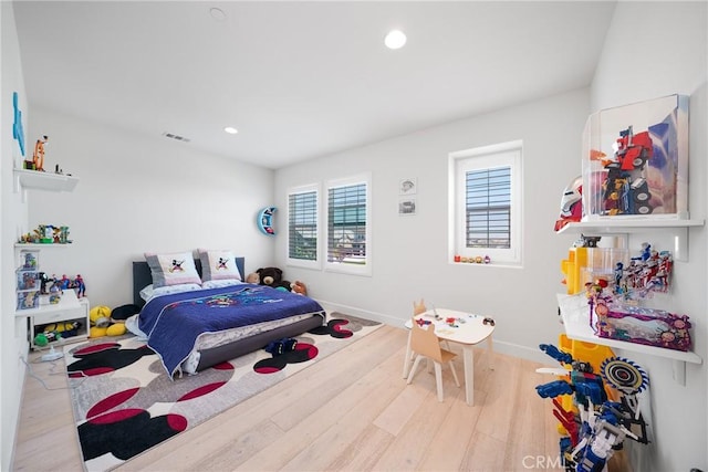 bedroom featuring light hardwood / wood-style flooring