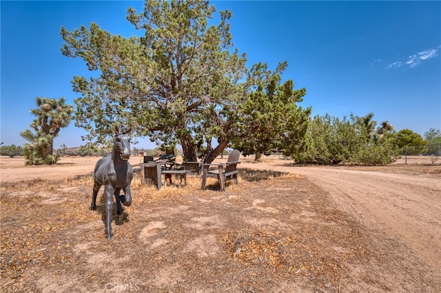 view of yard featuring a rural view