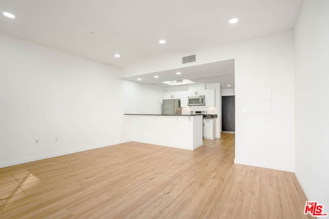 unfurnished living room featuring light hardwood / wood-style floors