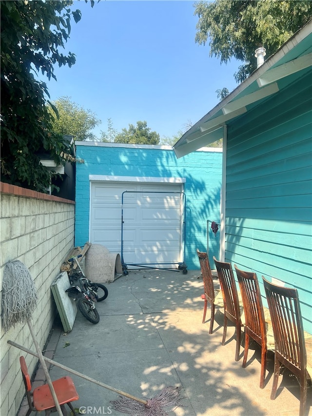 view of garage