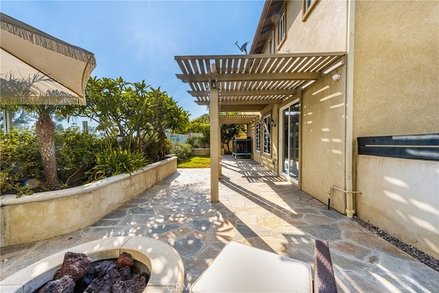 view of patio / terrace featuring a pergola