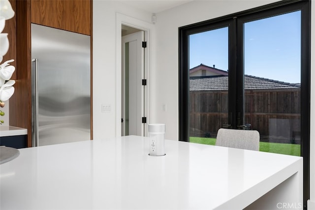 view of unfurnished dining area