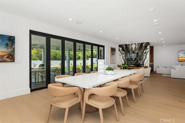 32531 Azores Rd, Dana Point, CA 92629 - dining room with light wood finished floors and recessed lighting