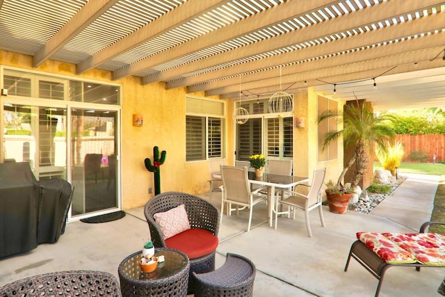 view of patio / terrace with a pergola