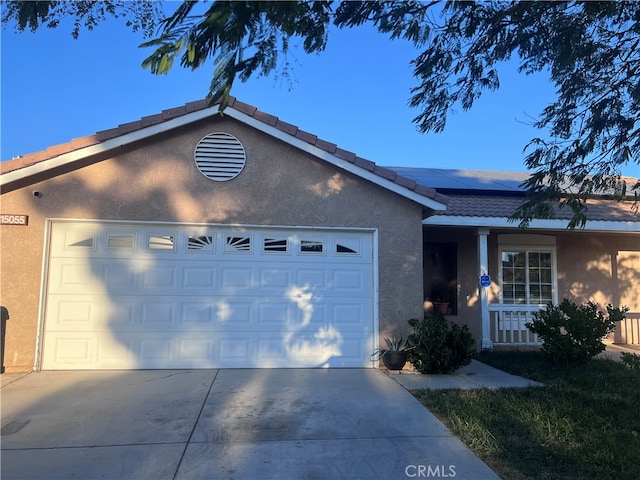 single story home featuring a garage