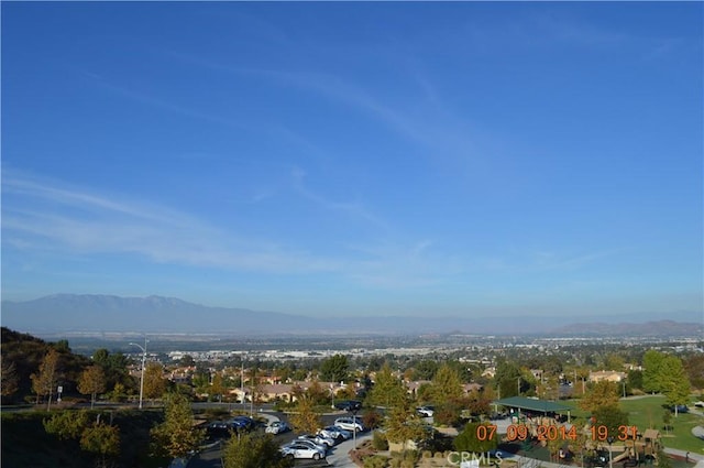 aerial view featuring a mountain view