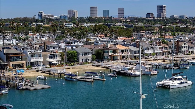 115 Apolena Ave, Newport Beach, CA 92662 - water view with a floating dock and nearby urban area
