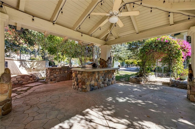 view of patio / terrace with ceiling fan