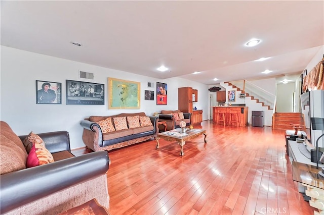 living room featuring hardwood / wood-style floors