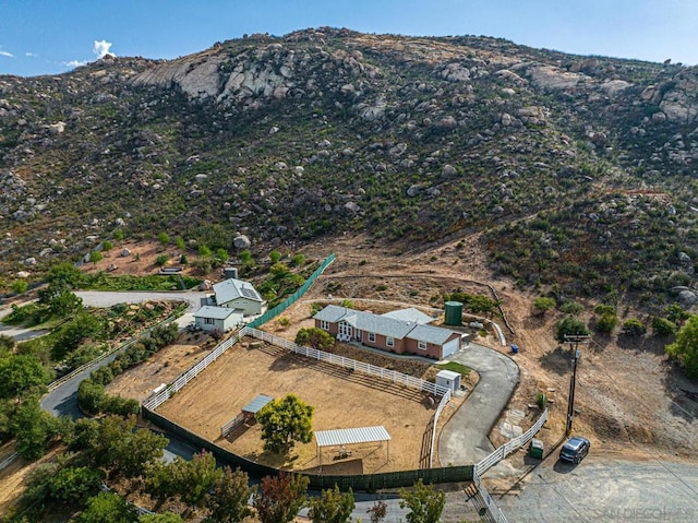 drone / aerial view with a mountain view