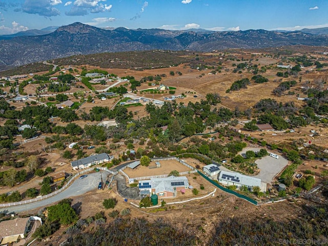 drone / aerial view with a mountain view