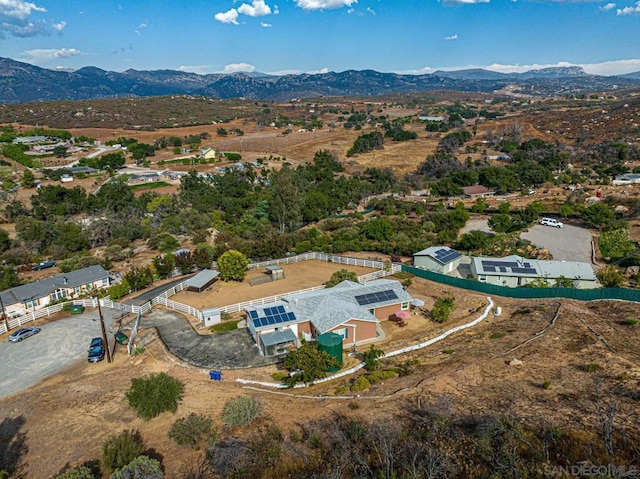 aerial view with a mountain view