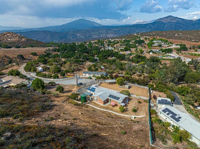 drone / aerial view with a mountain view