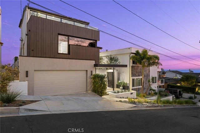 contemporary house featuring a garage