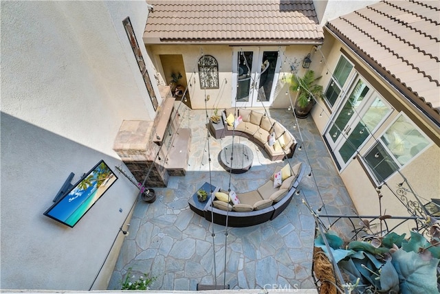 view of patio featuring french doors