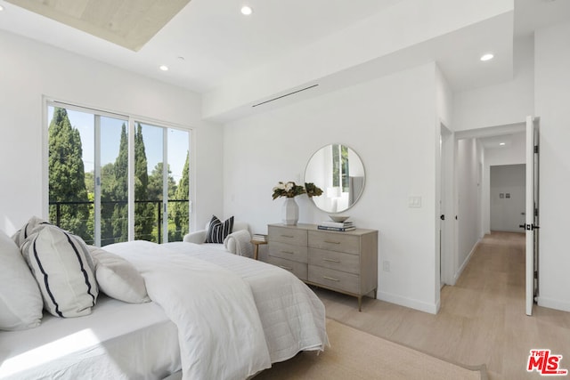 bedroom featuring light hardwood / wood-style flooring