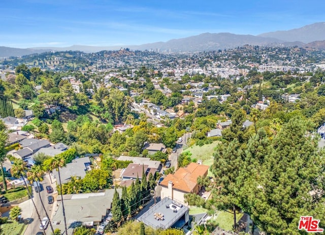 bird's eye view featuring a mountain view