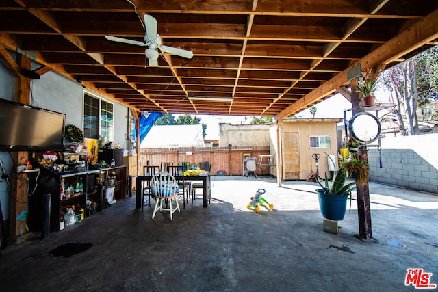 view of patio / terrace with ceiling fan