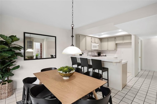 view of tiled dining room