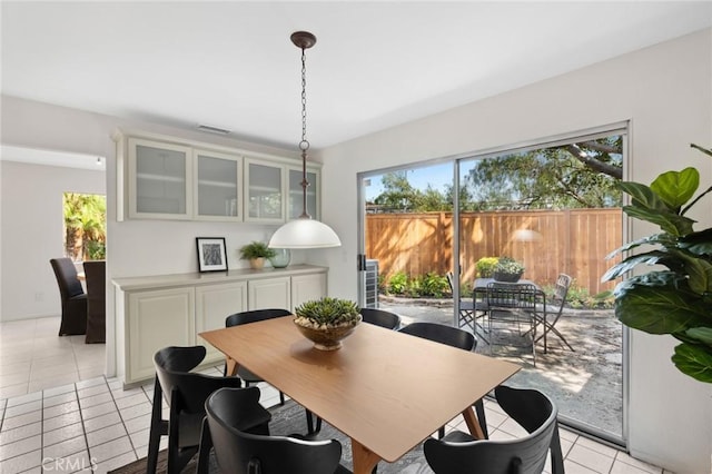 view of tiled dining area