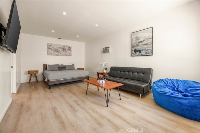 living room with light wood-type flooring