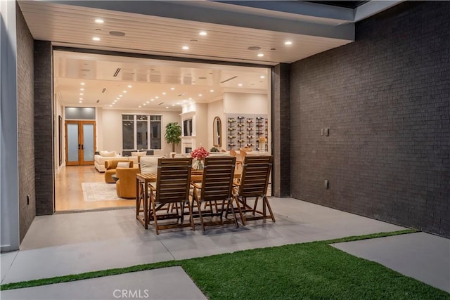 interior space featuring french doors