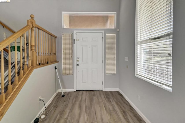 entrance foyer featuring hardwood / wood-style floors