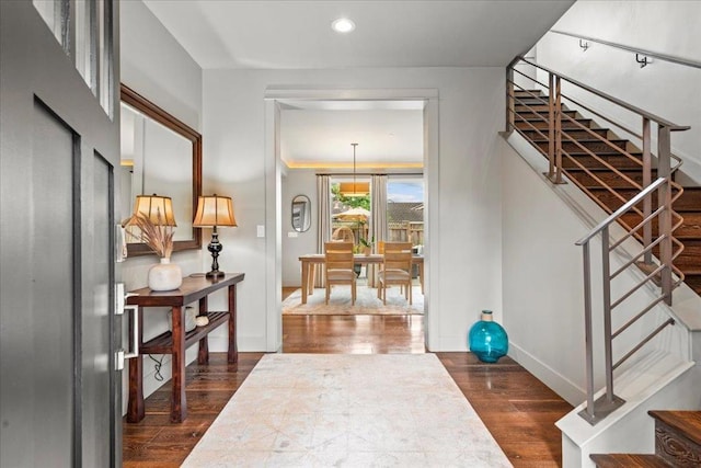 entryway featuring dark hardwood / wood-style flooring