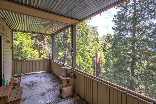 view of unfurnished sunroom