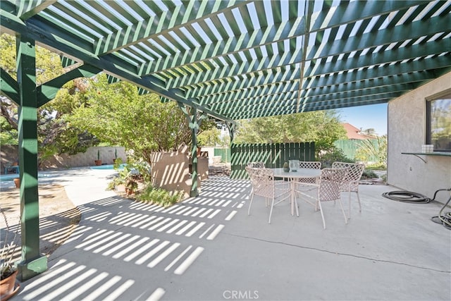 view of patio with a pergola