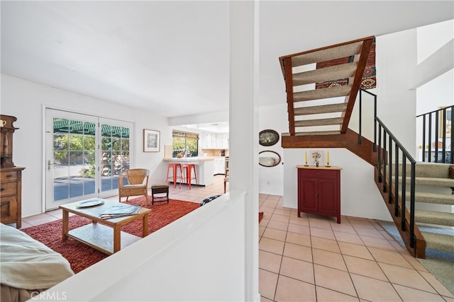 view of tiled living room