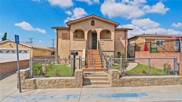 view of front of house featuring an outdoor structure and a garage