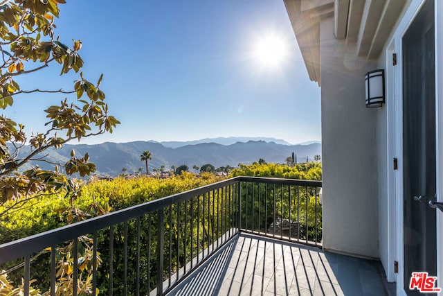 balcony with a mountain view