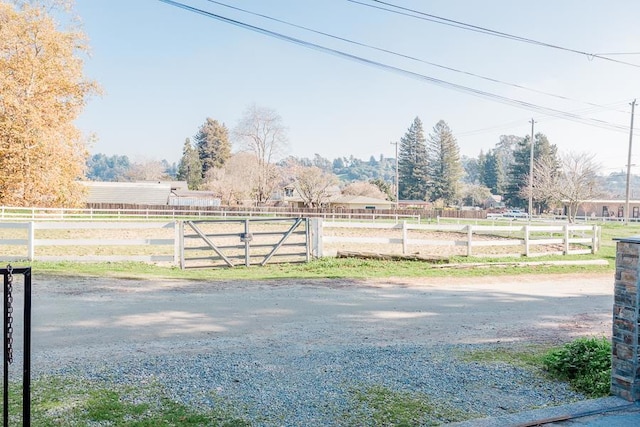 exterior space featuring a rural view