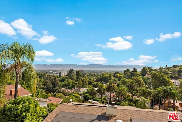 exterior space featuring a mountain view