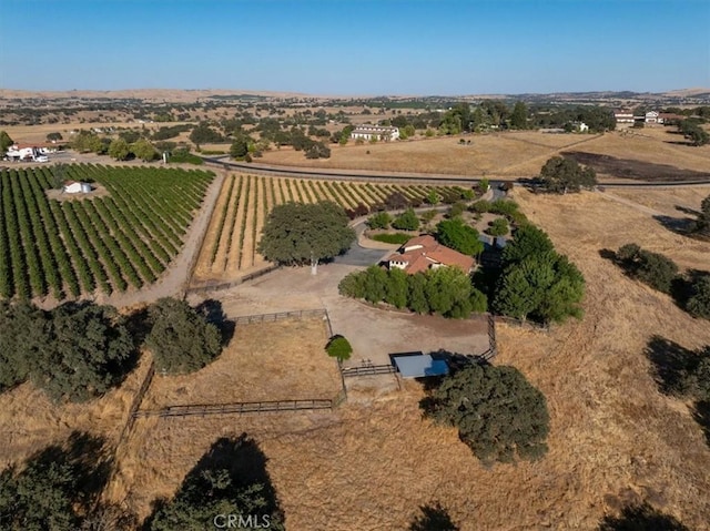 bird's eye view with a rural view