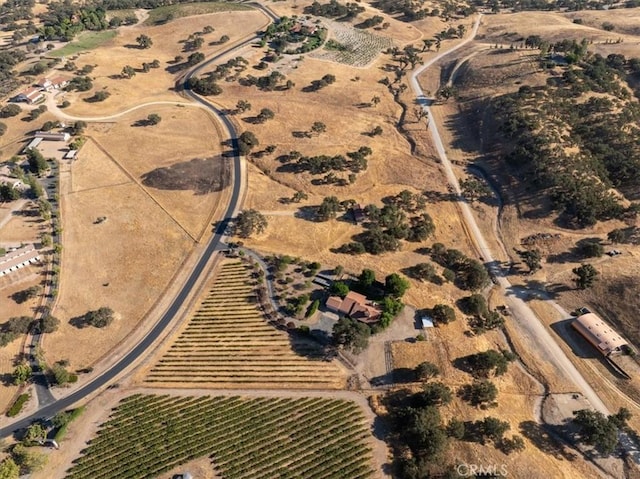 drone / aerial view with a rural view