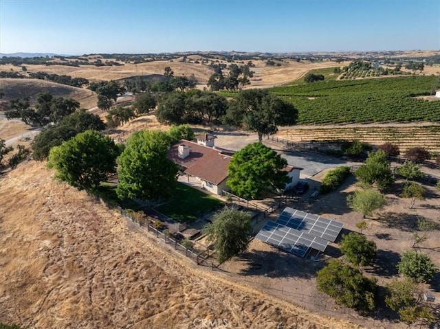 aerial view featuring a rural view