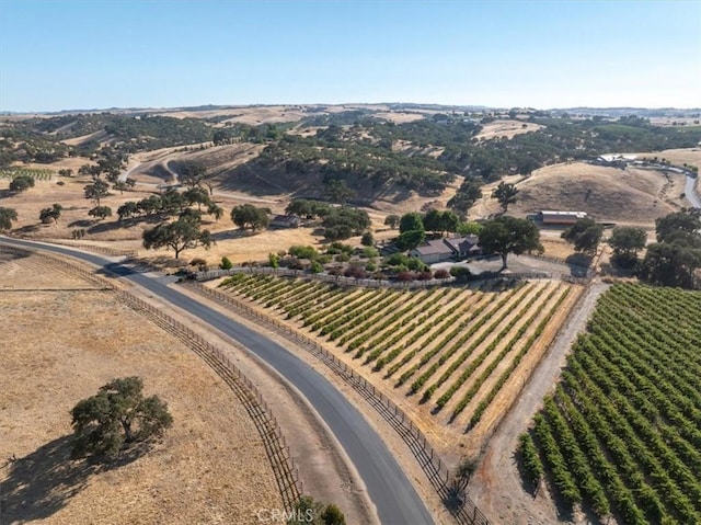 drone / aerial view featuring a rural view