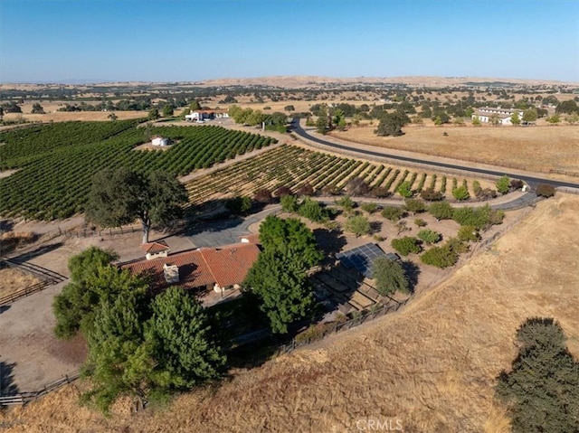 aerial view featuring a rural view