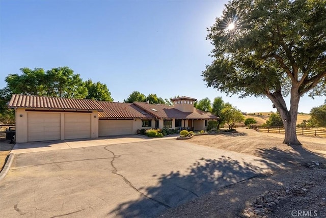 view of front of house with a garage