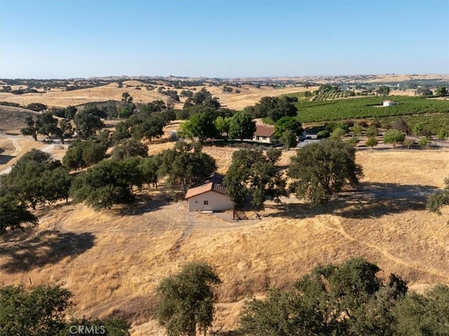 aerial view featuring a rural view