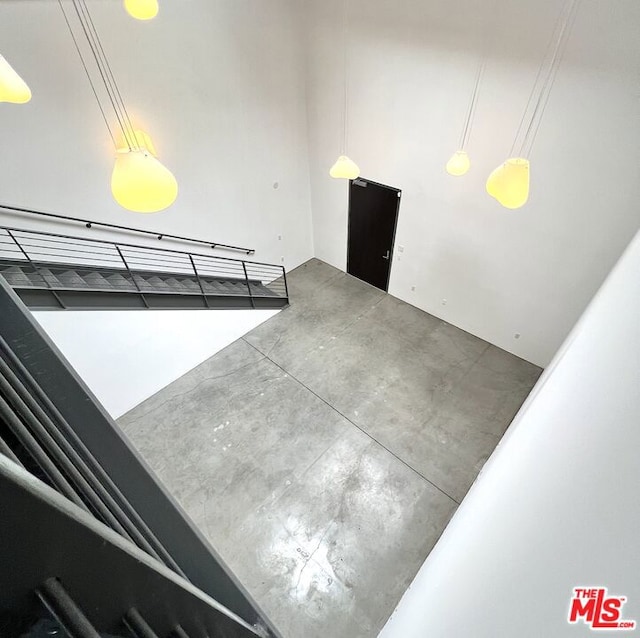 interior space featuring concrete floors