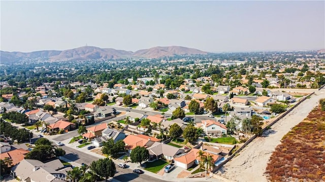 birds eye view of property featuring a residential view and a mountain view