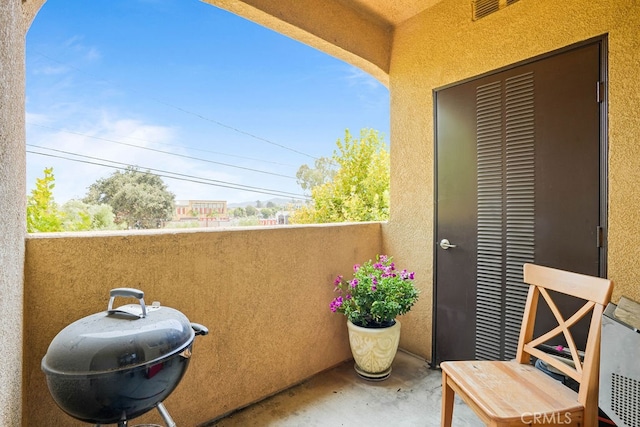 balcony with area for grilling