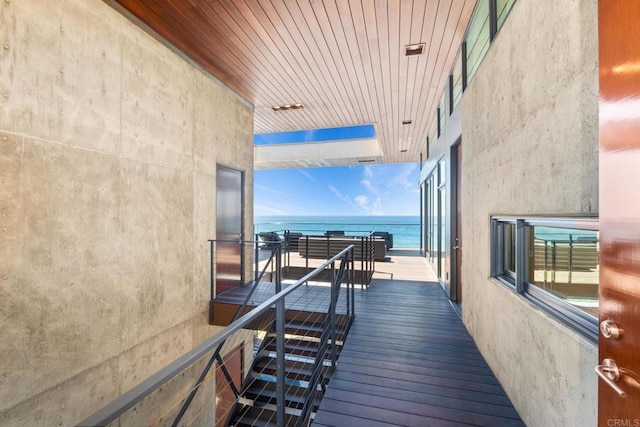 balcony with a water view