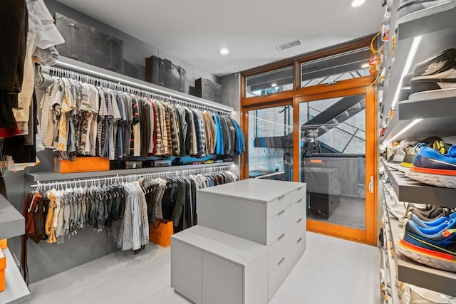 view of walk in closet