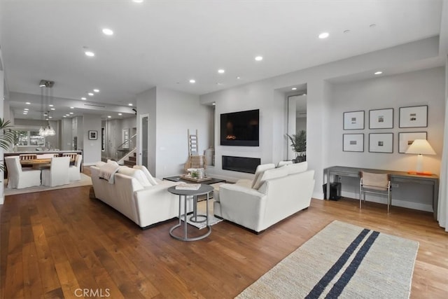 living room featuring hardwood / wood-style flooring